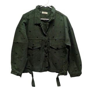 Elan Olive Green Women's Jean Jacket